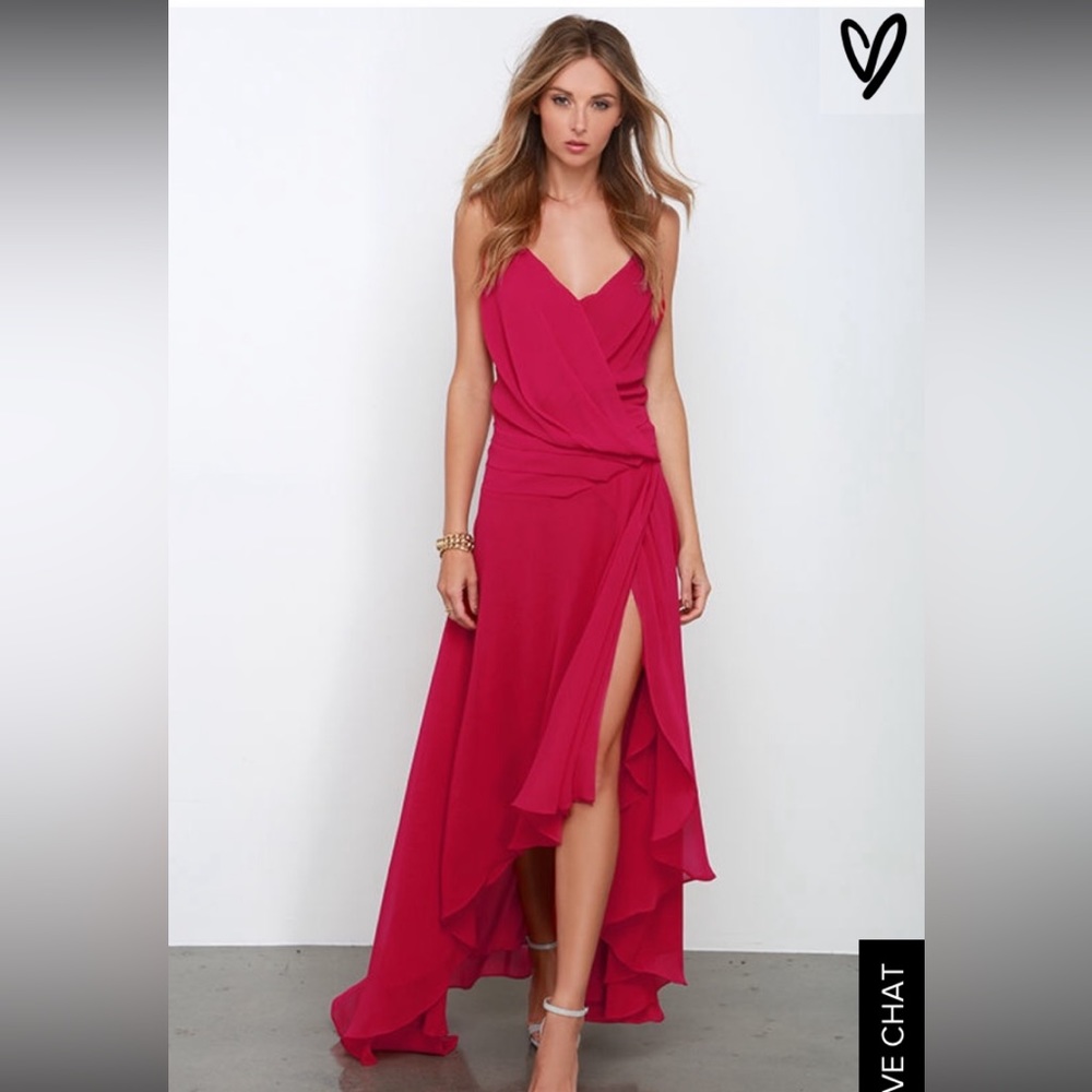 Lulu’s Pink Low Back High Low Dress Size Small